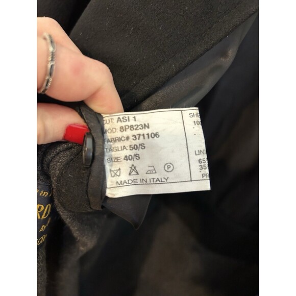 Loro Piana Trench Coat Mid Length Black Wool Storm System Overcoat Men’s 40 Pea - Picture 5 of 6